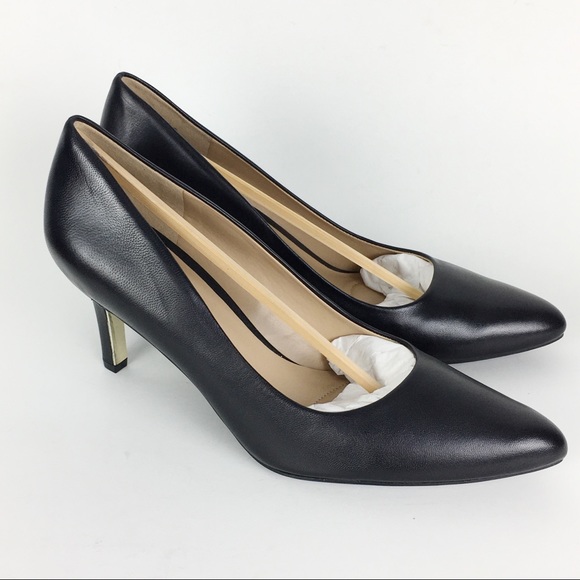 NEW Naturalizer Black Leather Natalie Heels Pump 8 - Picture 2 of 12